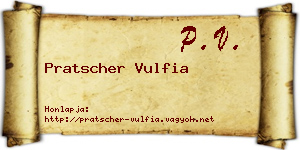 Pratscher Vulfia névjegykártya